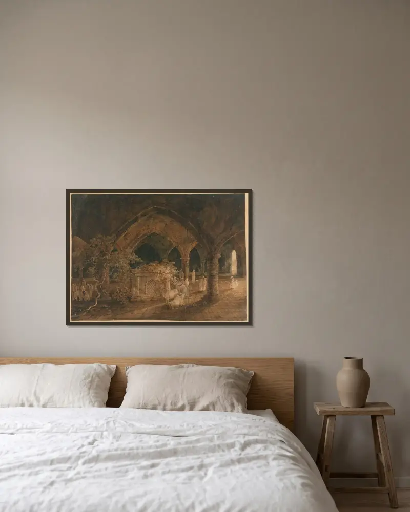 Ein indisches Grabmal von George Chinnery gerahmt an einer Wand