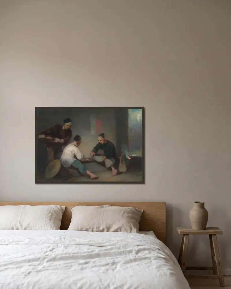 Čínští hráči, George Chinnery v rámu na stěně