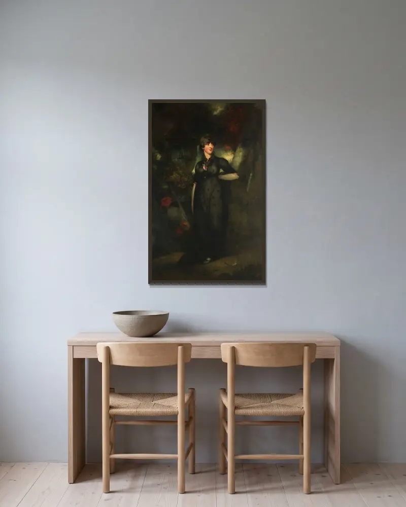 Mrs. Whaley av George Chinnery inramad på en vägg