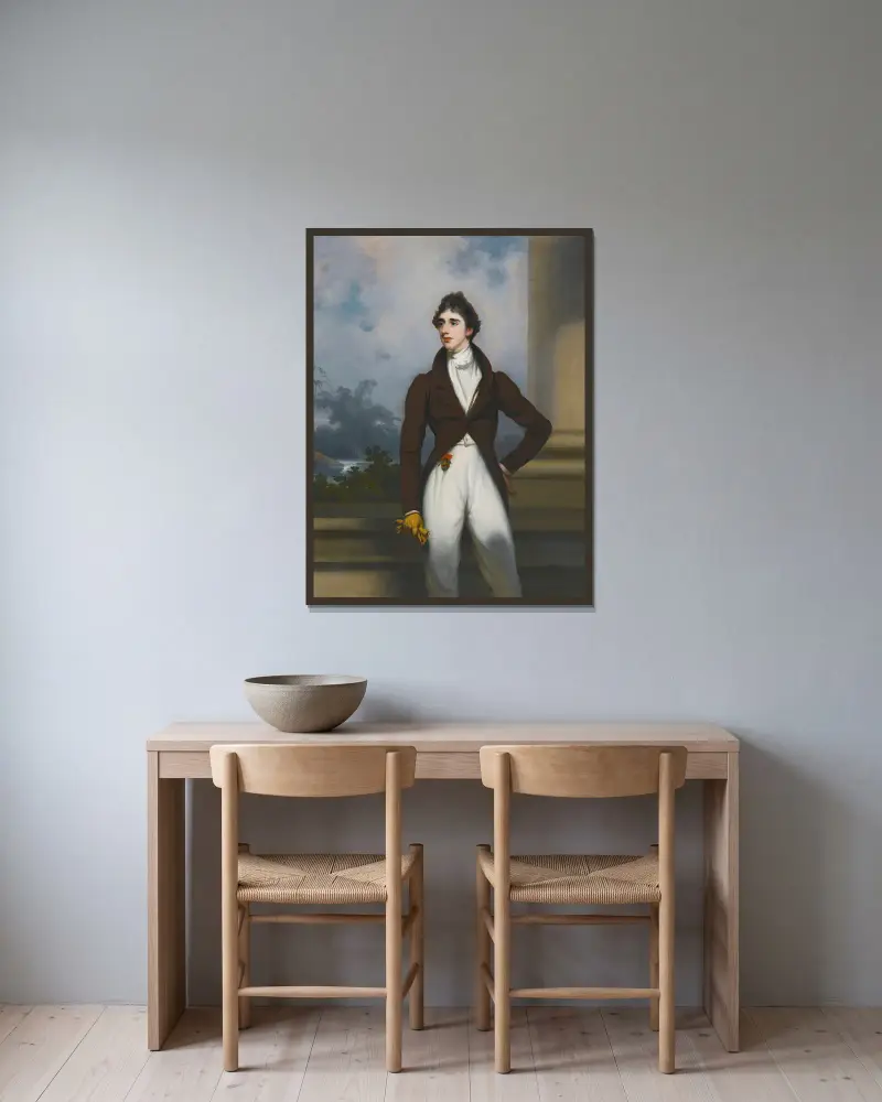 Portrait Of Thomas Hooke Pearson av George Chinnery inramad på en vägg