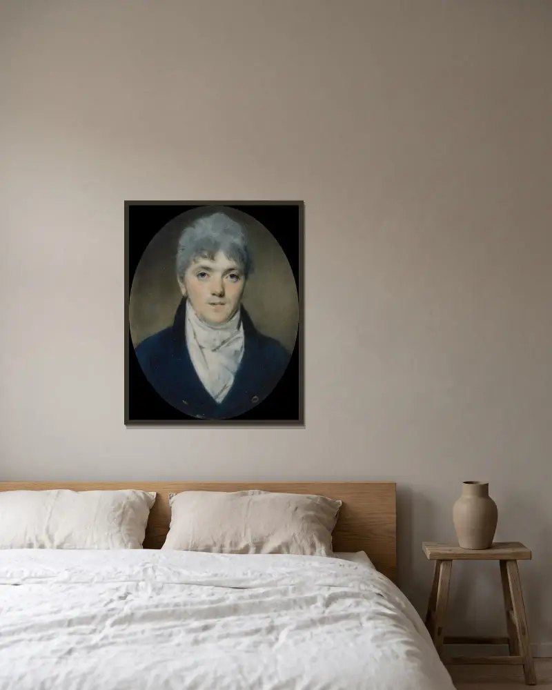 Okänd man av George Chinnery inramad på en vägg