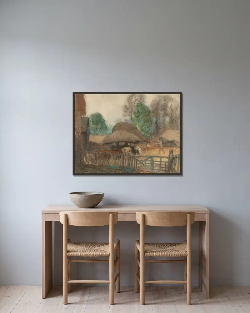 Der Hof von Sir George Clausen gerahmt an einer Wand