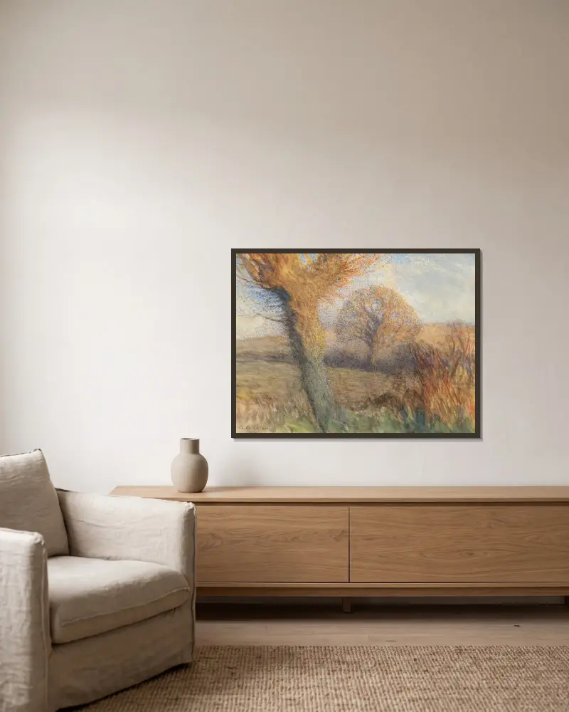 Zimní večer, Sir George Clausen v rámu na stěně