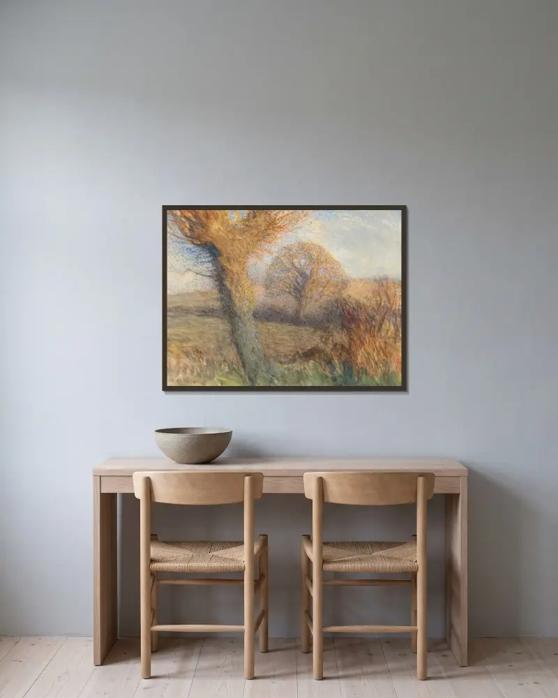 Zimní večer, Sir George Clausen v rámu na stěně
