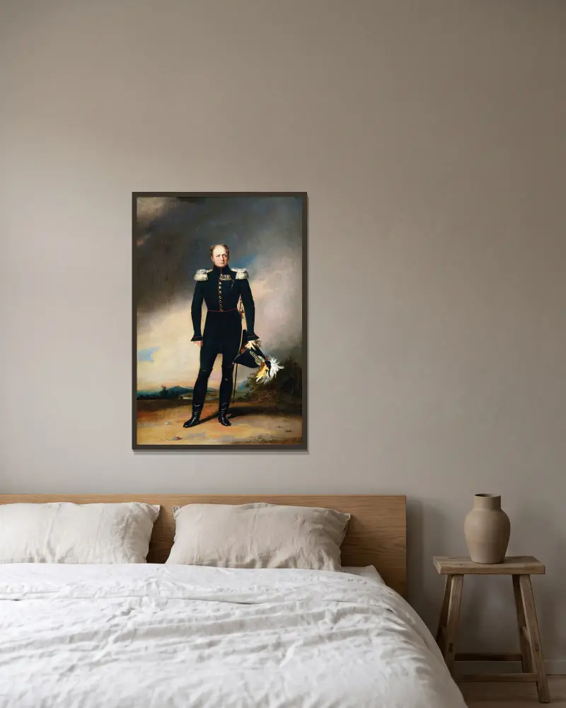 Portrait Of Tsar Alexander I av George Dawe inramad på en vägg