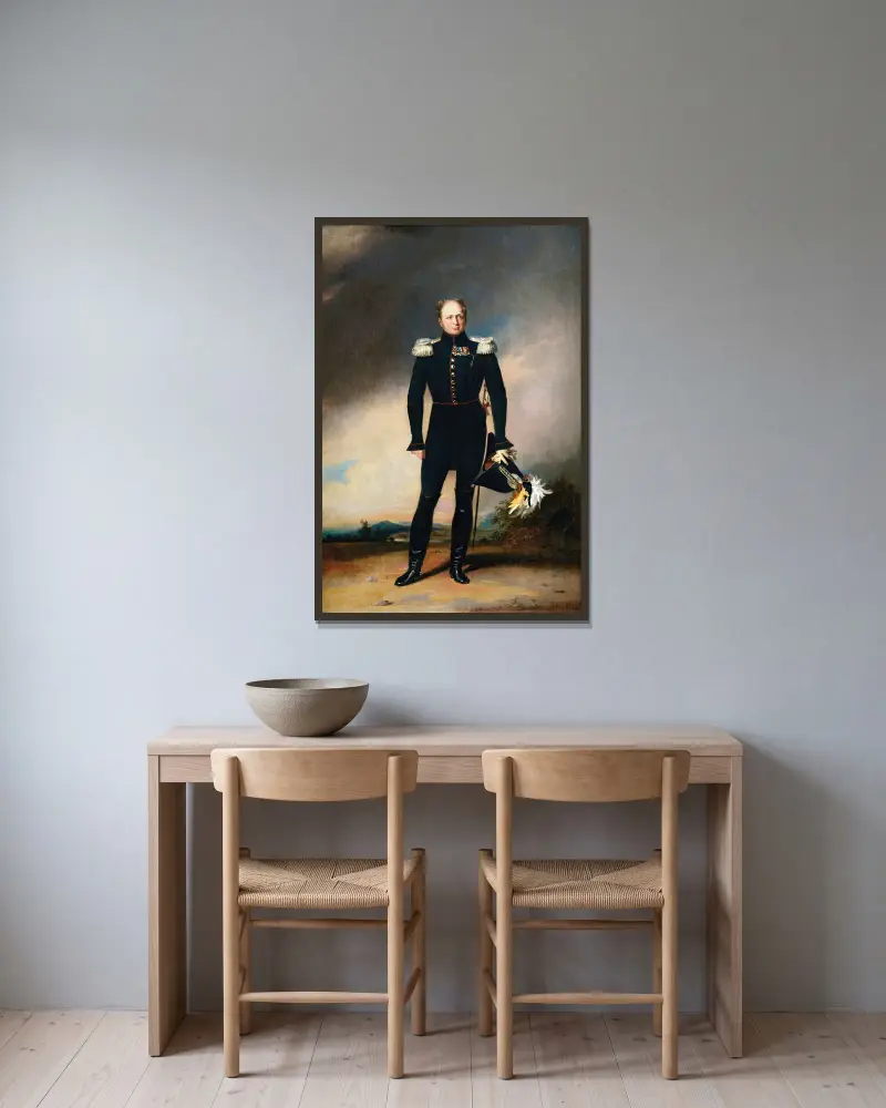 Portrait Of Tsar Alexander I av George Dawe inramad på en vägg