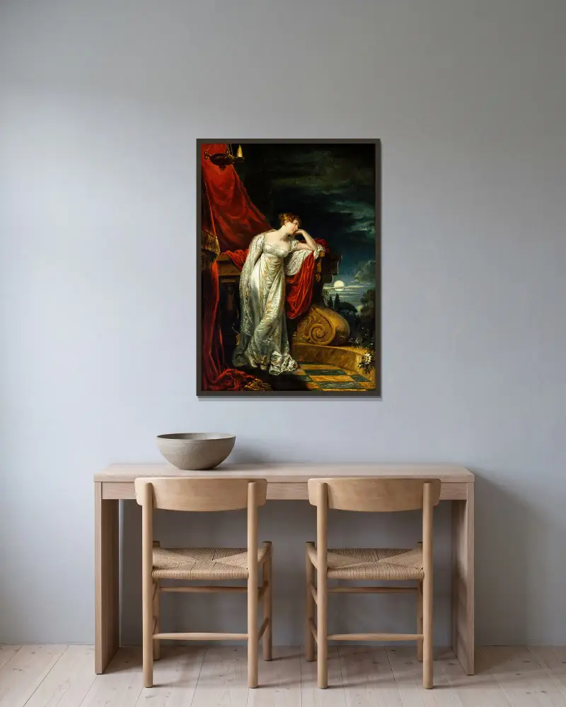 Study for Miss O’Neill as Juliet av George Dawe inramad på en vägg