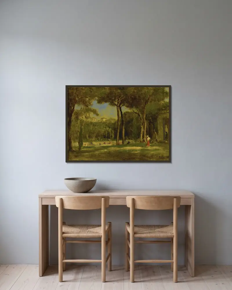 Barberini Villa av George Inness inramad på en vägg