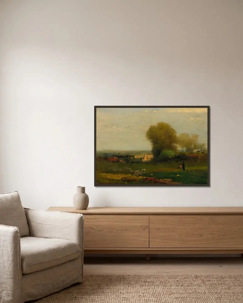 By The Old Aqueduct, Campagna, Italy av George Inness inramad på en vägg