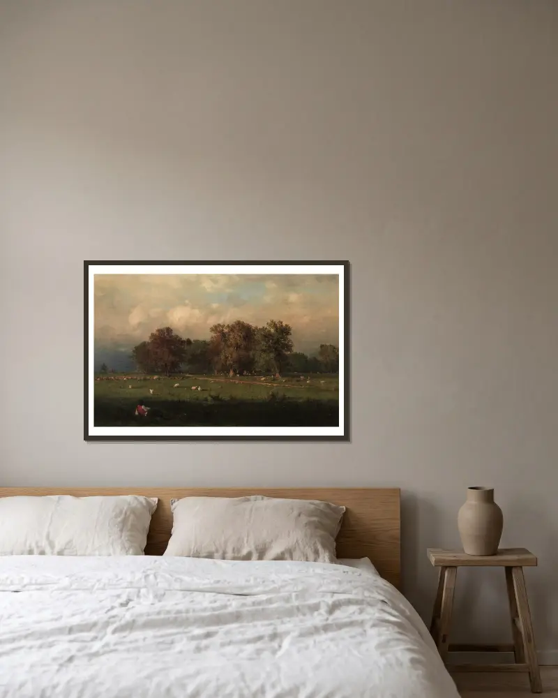 Durham, Connecticut von George Inness gerahmt an einer Wand