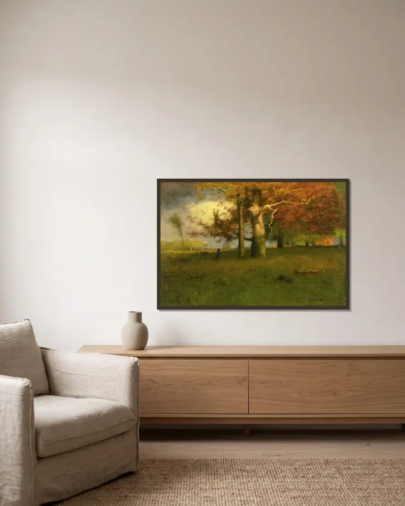 Früher Herbst, Montclair von George Inness gerahmt an einer Wand
