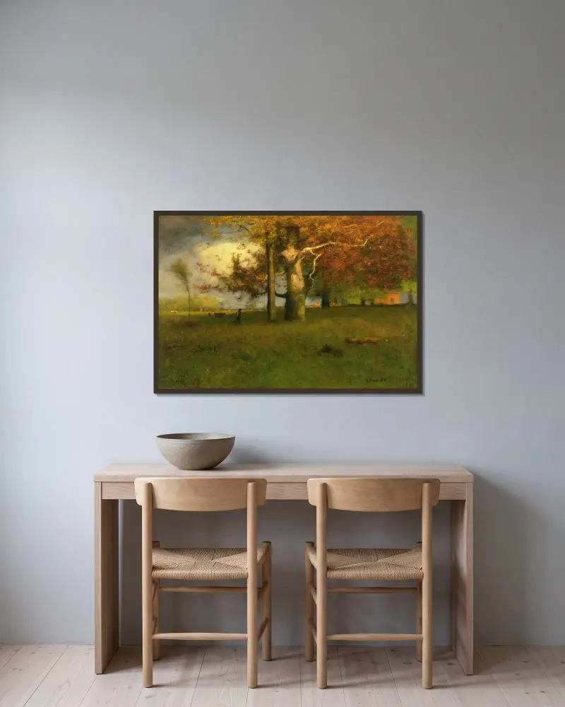 Früher Herbst, Montclair von George Inness gerahmt an einer Wand