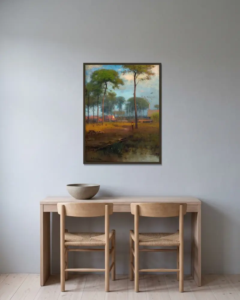 Tidig morgon, Tarpon Springs av George Inness inramad på en vägg