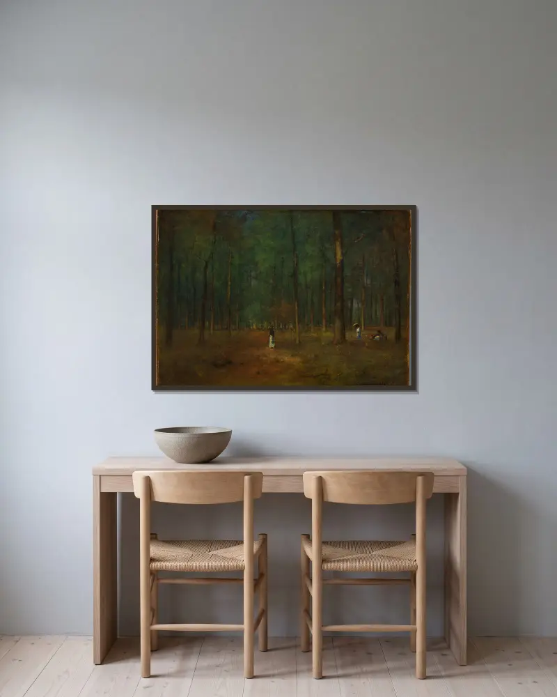 Georgijské borovice, George Inness v rámu na stěně