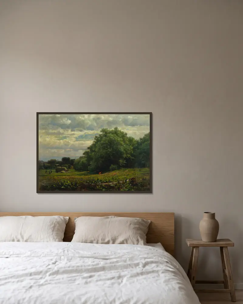 Čas sklizně, George Inness v rámu na stěně