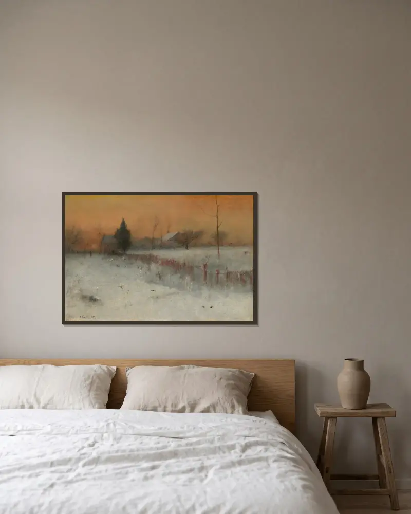 Heim in Montclair von George Inness gerahmt an einer Wand