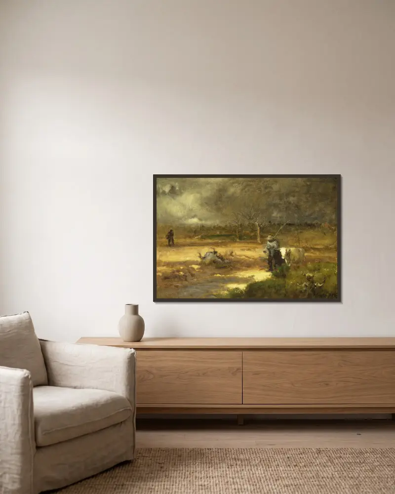 Cesta domů, George Inness v rámu na stěně
