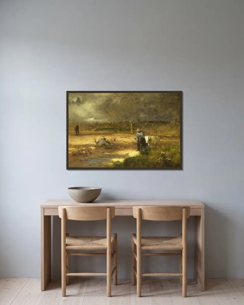 Cesta domů, George Inness v rámu na stěně