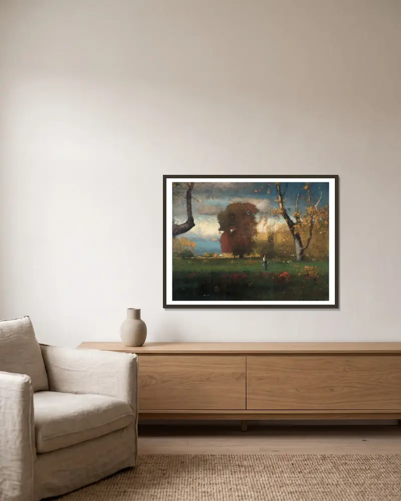 Krajina, George Inness v rámu na stěně