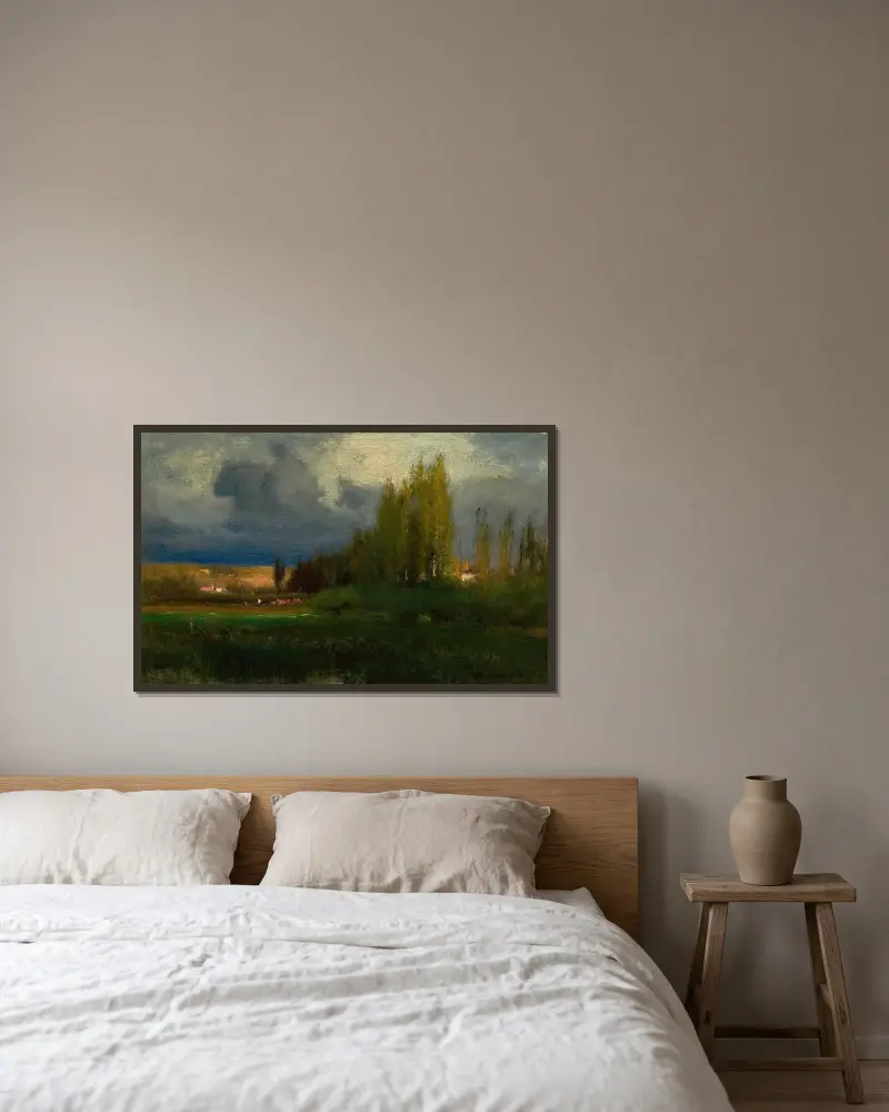 Landschaftsstudie von George Inness gerahmt an einer Wand