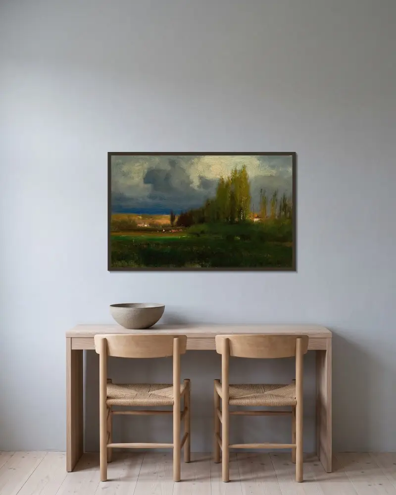 Landschaftsstudie von George Inness gerahmt an einer Wand