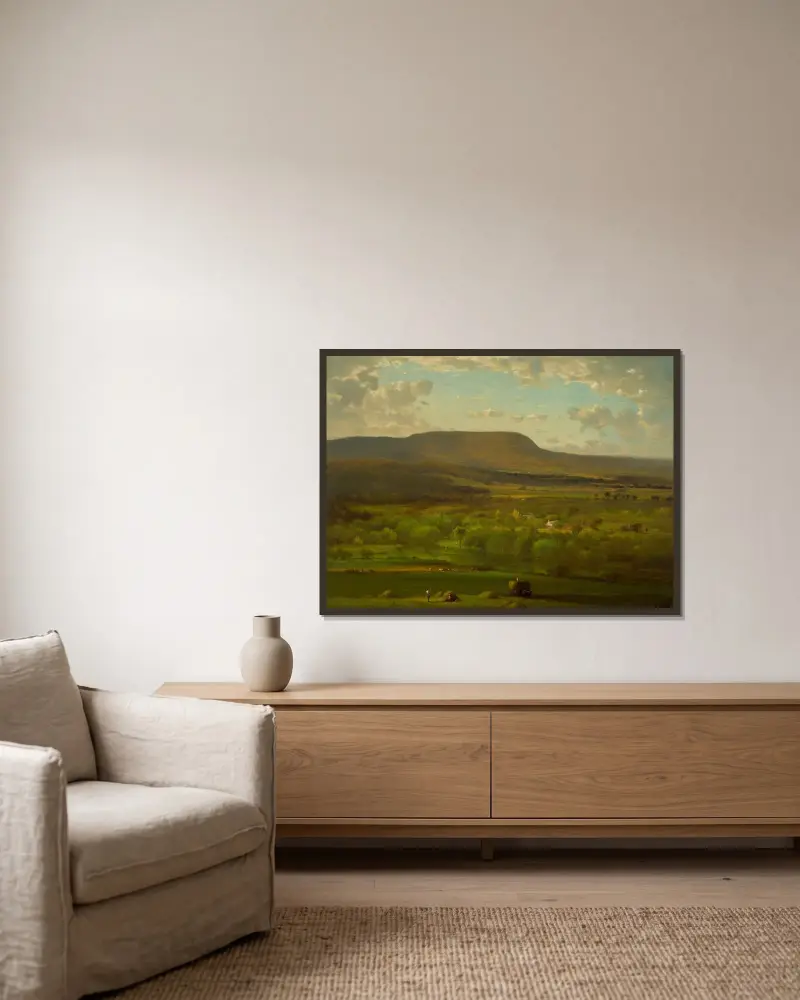 Leeds, New York av George Inness inramad på en vägg