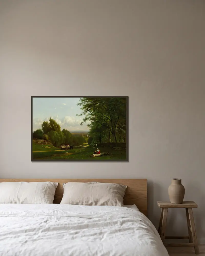 Near Leeds, New York av George Inness inramad på en vägg