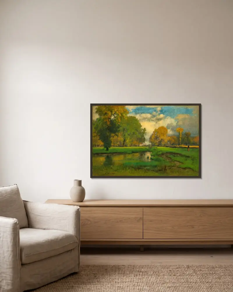 October von George Inness gerahmt an einer Wand