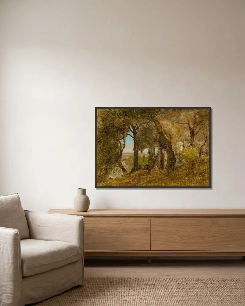 Olivträd, Albano, Italien av George Inness inramad på en vägg