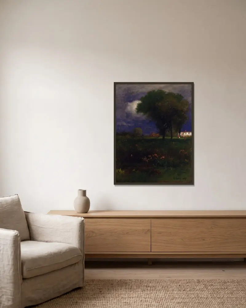 Septembereftermiddag av George Inness inramad på en vägg