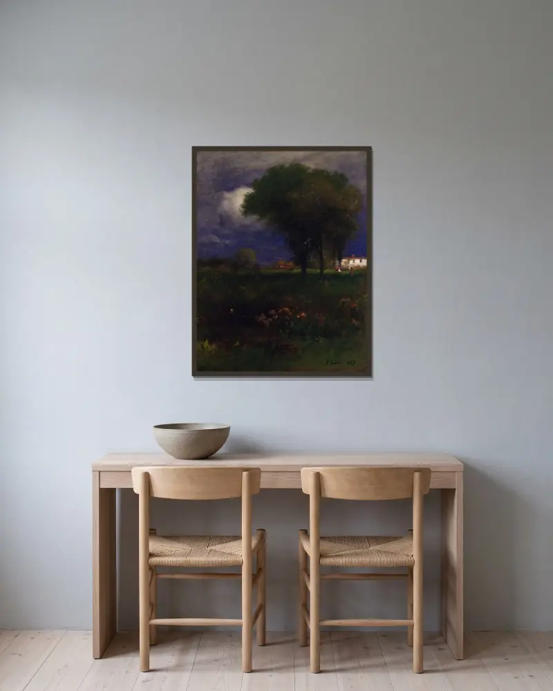 Septembereftermiddag av George Inness inramad på en vägg