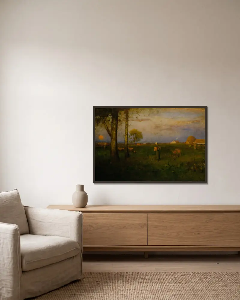 Soumar, George Inness v rámu na stěně