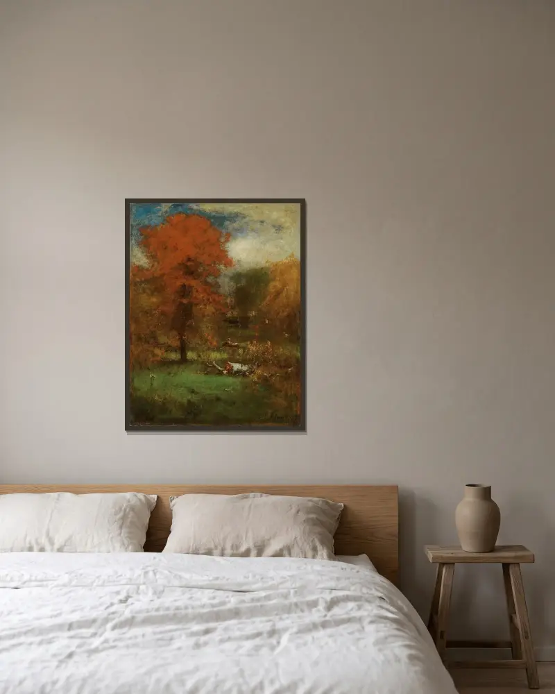 Kvarnen vid dammen av George Inness inramad på en vägg