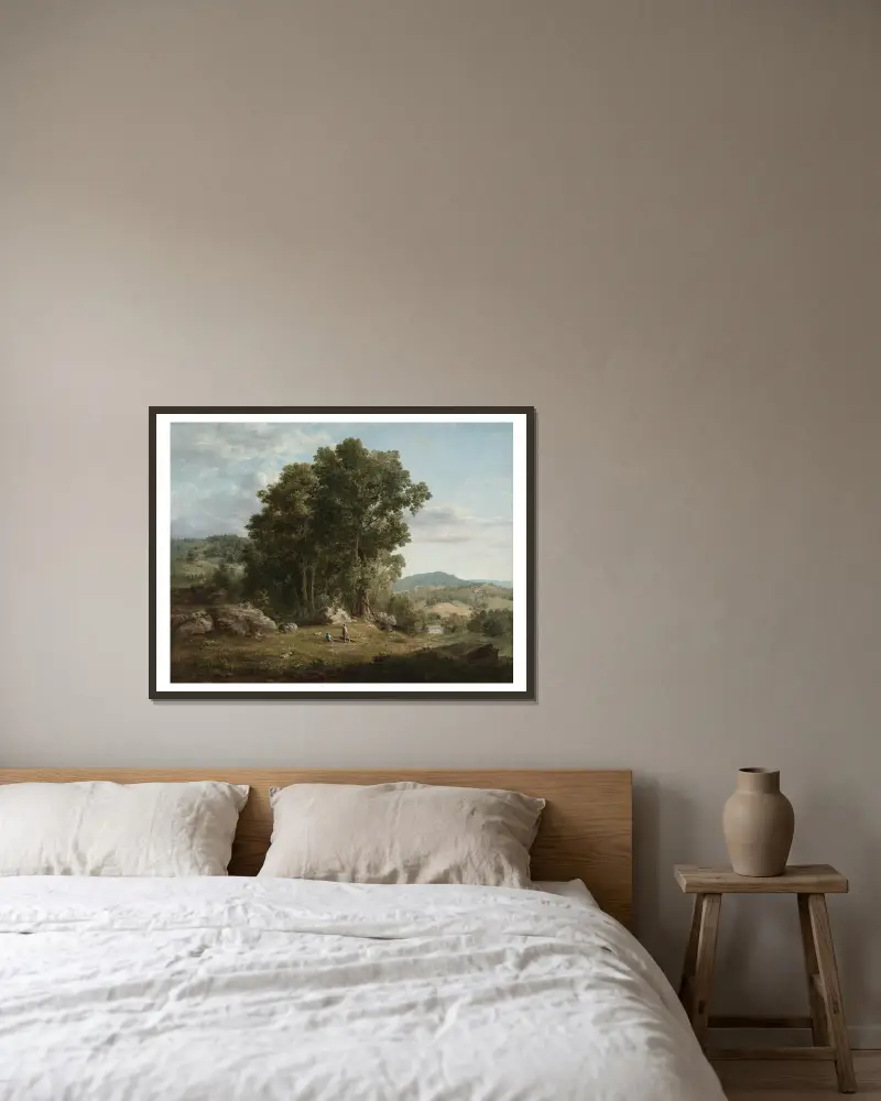 Dřevař, George Inness v rámu na stěně