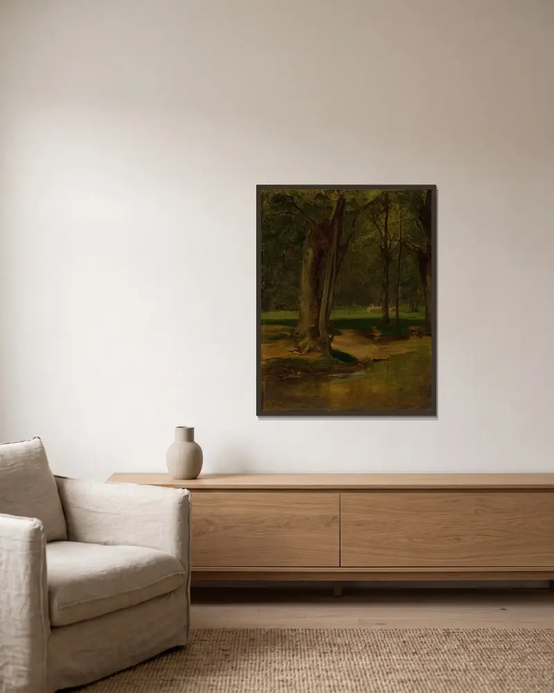 Trout Stream, North Conway von George Inness gerahmt an einer Wand