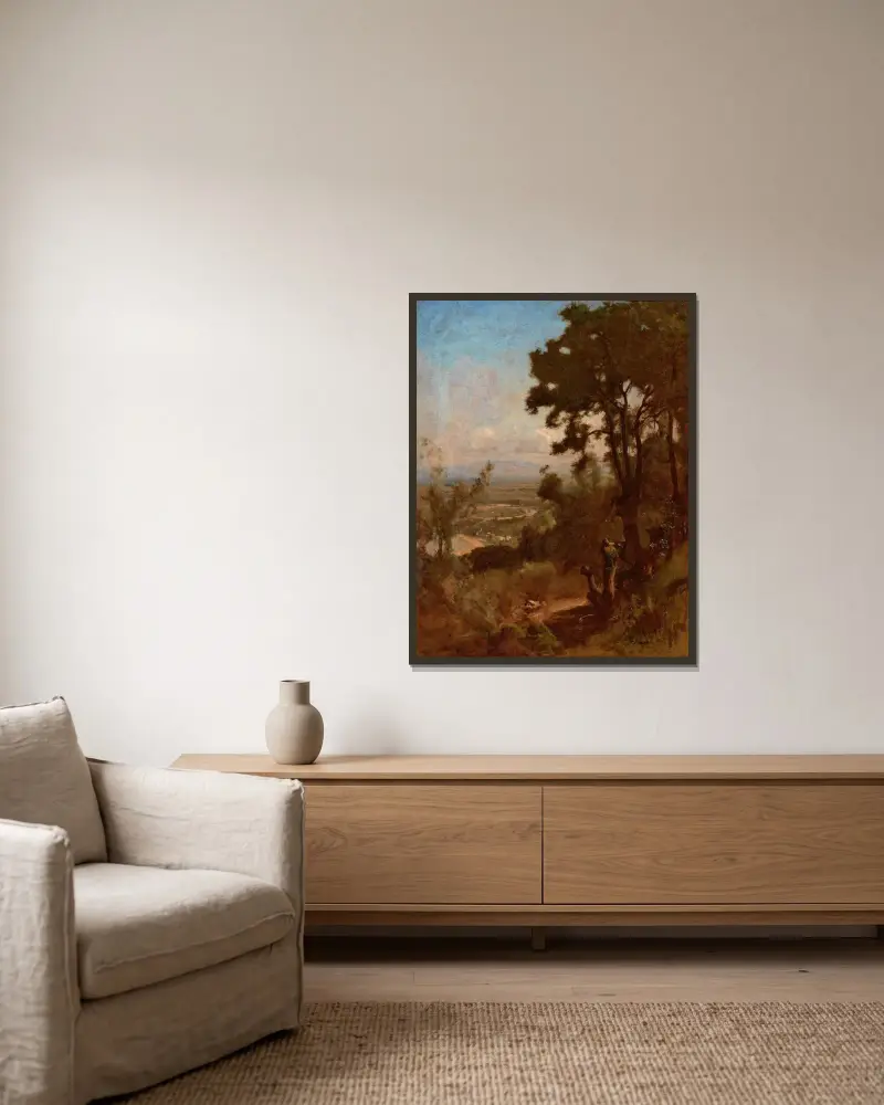 Dal nära Perugia av George Inness inramad på en vägg