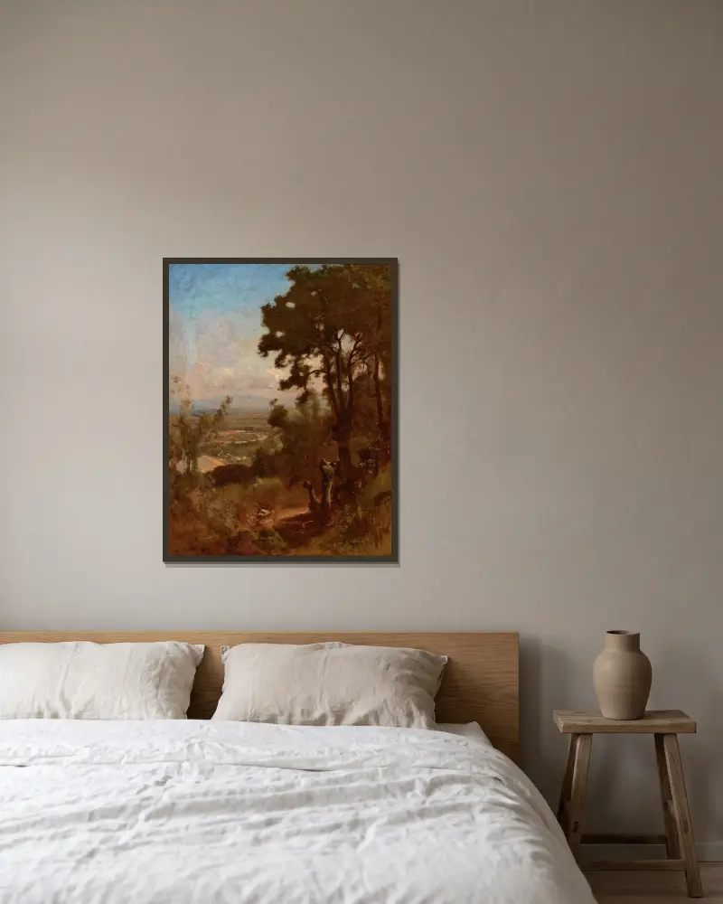 Dal nära Perugia av George Inness inramad på en vägg