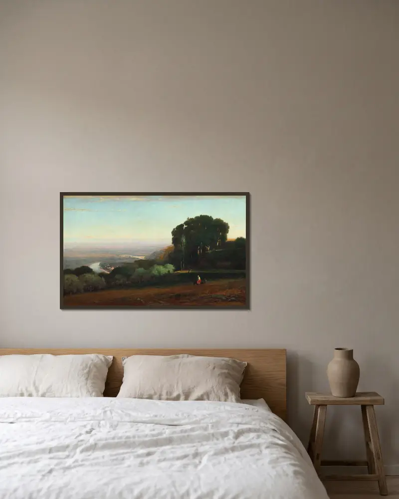 Utsikt över Tibern nära Perugia av George Inness inramad på en vägg