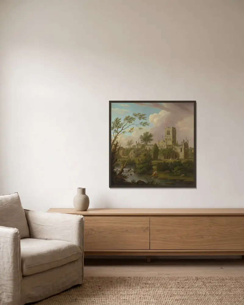 Kirkstall Abbey, Yorkshire, George Lambert v rámu na stěně