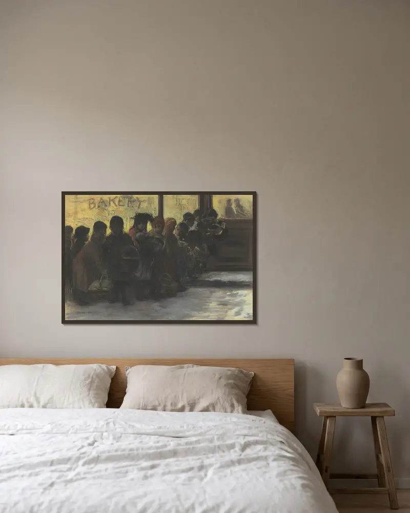 Fronta na chléb, George Luks v rámu na stěně