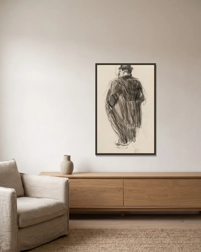 Man Smoking von George Luks gerahmt an einer Wand