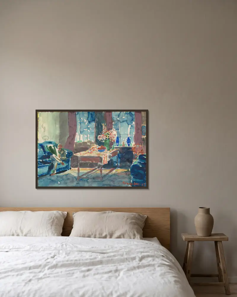 Self-Portrait – Interior Of My New York Apartment av George Luks inramad på en vägg