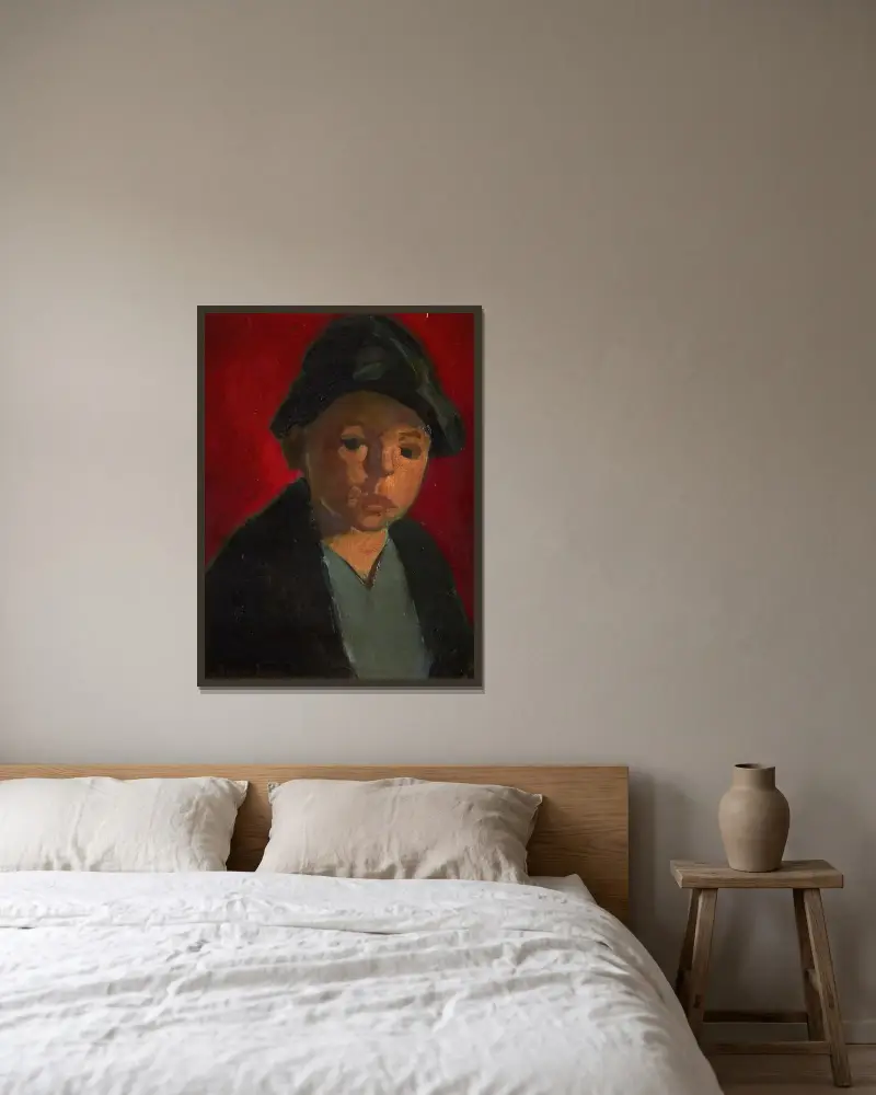 Skomakarlärlingen av George Luks inramad på en vägg