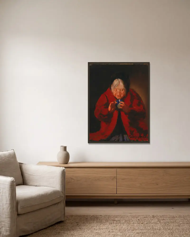 Telling Fortunes av George Luks inramad på en vägg