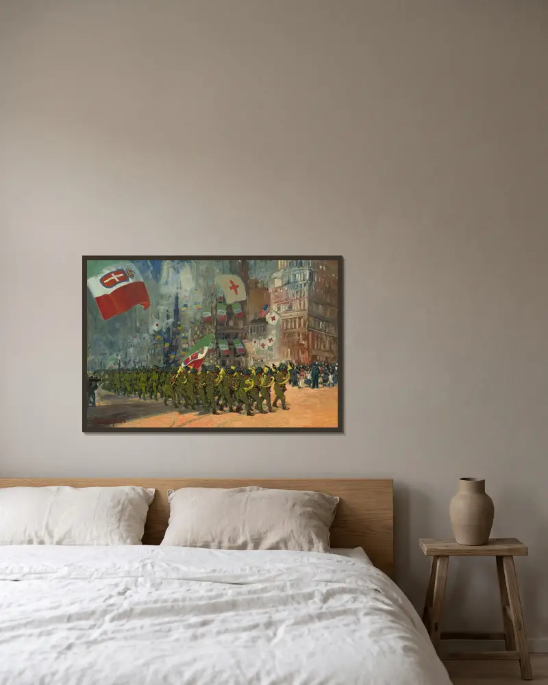 Die Bersaglieri von George Luks gerahmt an einer Wand