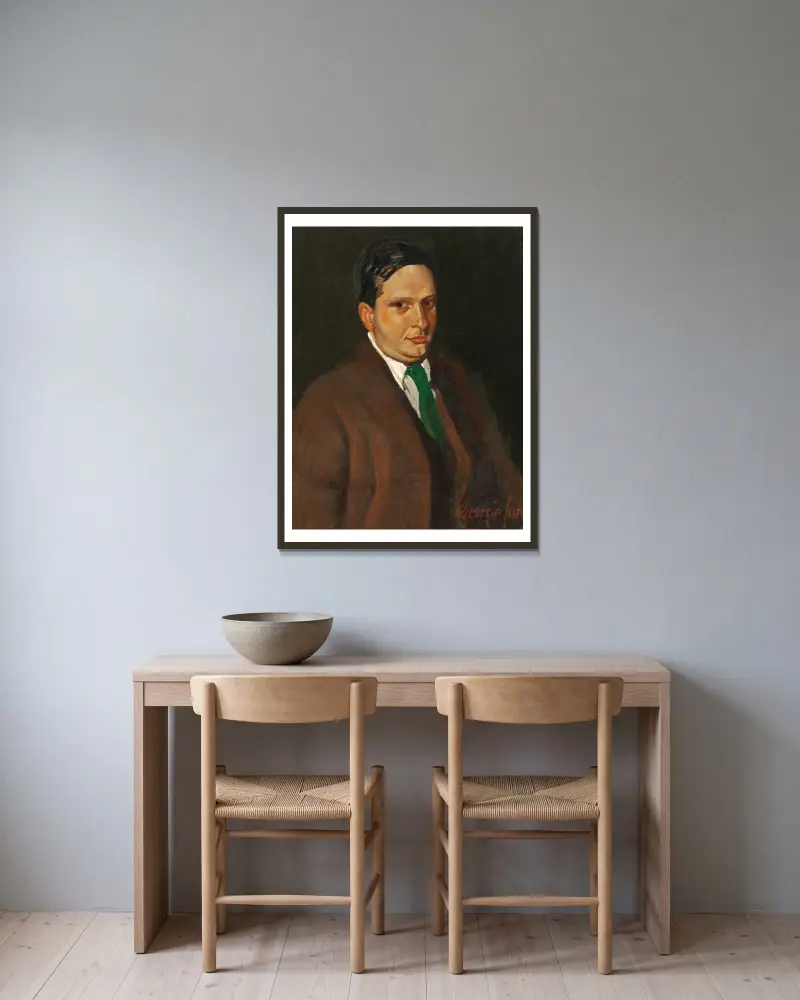 Zielony krawat (Portret Edwarda H. Smitha), George Luks w ramie na ścianie