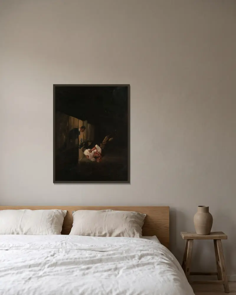 Brottarna av George Luks inramad på en vägg