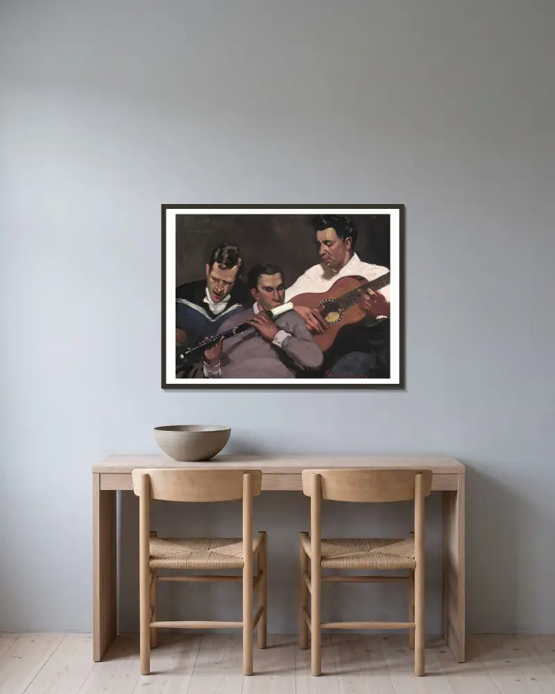 Three Top Sergeants von George Luks gerahmt an einer Wand