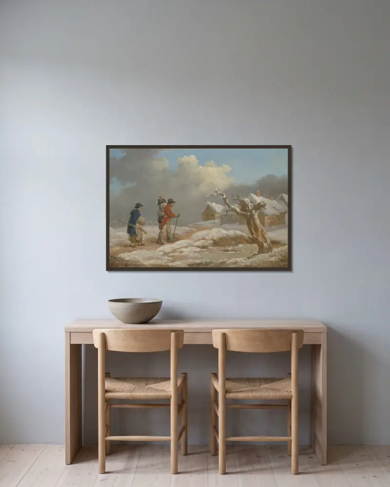 Návrat vojáka, George Morland v rámu na stěně