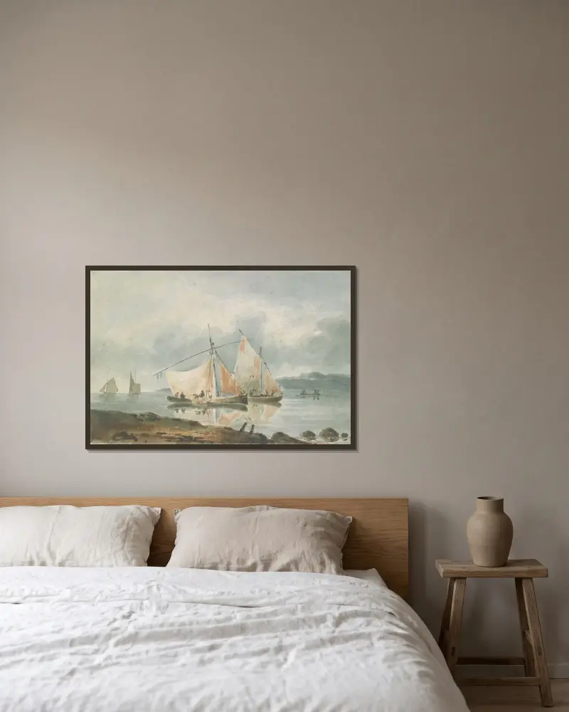Boats von George Morland gerahmt an einer Wand